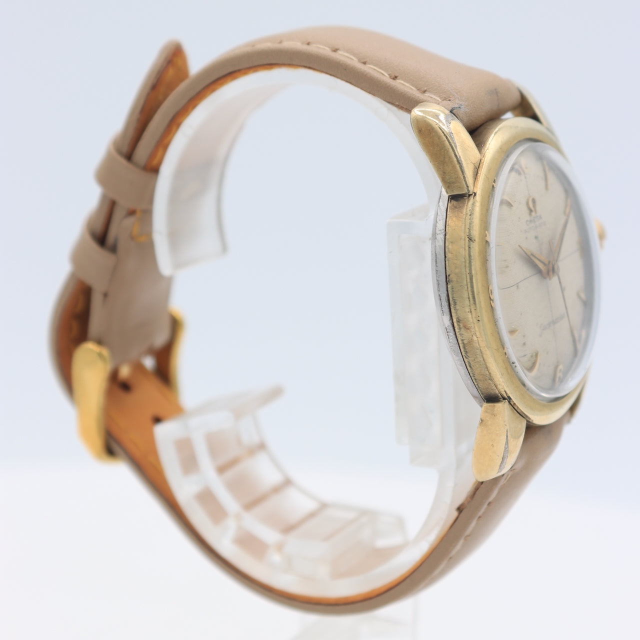 Vintage Omega Seamaster Crosshair Waffle Men's Bumper Auto Wristwatch Serviced