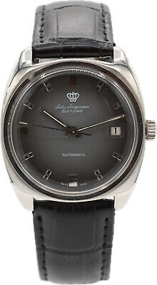 Vintage Jules Jurgensen 17 Jewel Men Automatic Wristwatch Swiss Steel w GrayDial