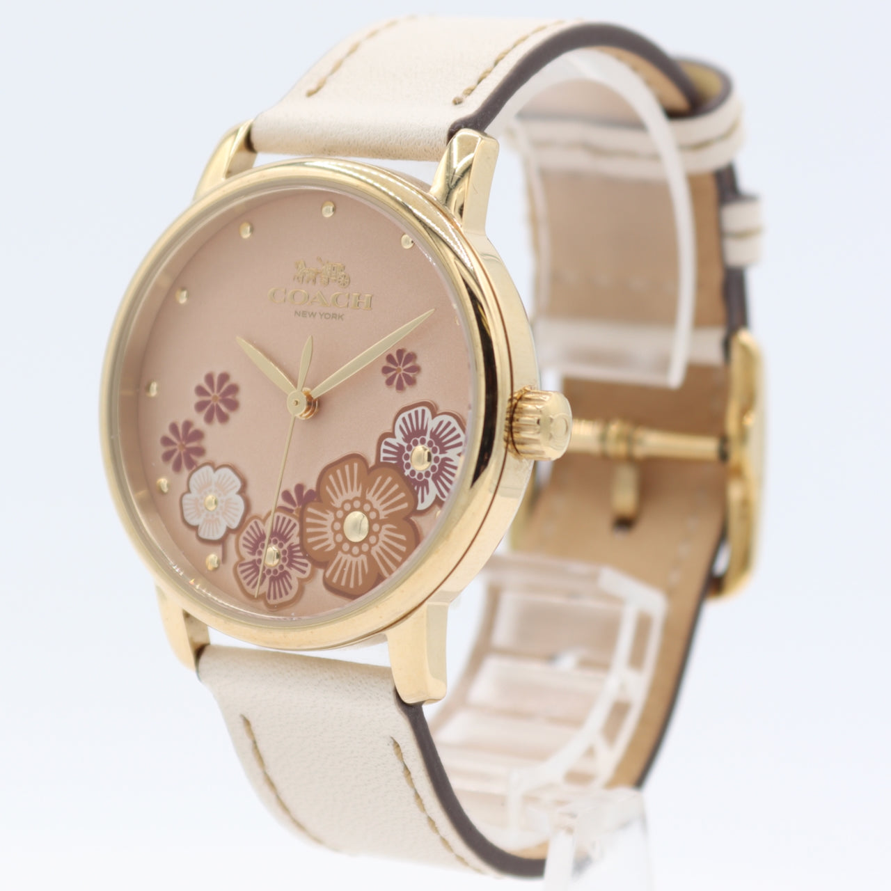 Vintage 36mm Coach CA.113.7.34.1509 Pink Dial Ladies Quartz Wristwatch Steel