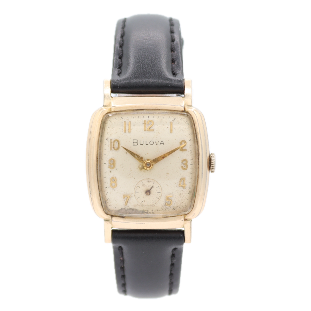 Vintage 27.5mm Bulova Men's Mechanical Wristwatch 11 AF Swiss Steel & 10k RGP