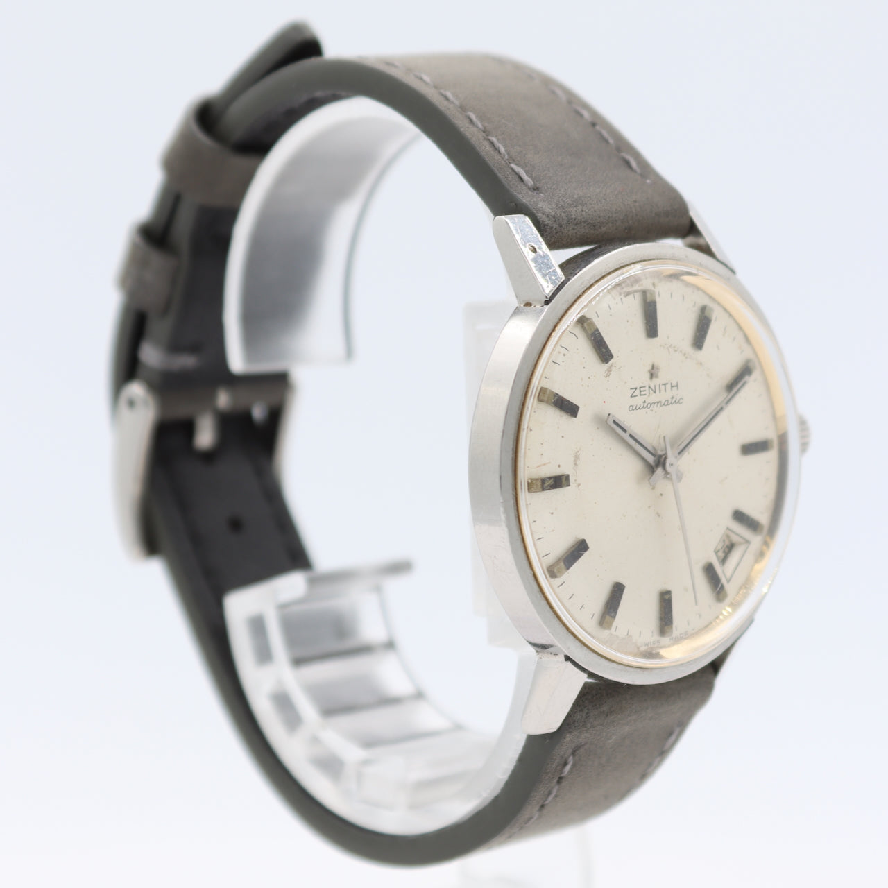 Vintage 36mm Zenith Sunburst 25 Jewel Men's Automatic Wristwatch Swiss Steel