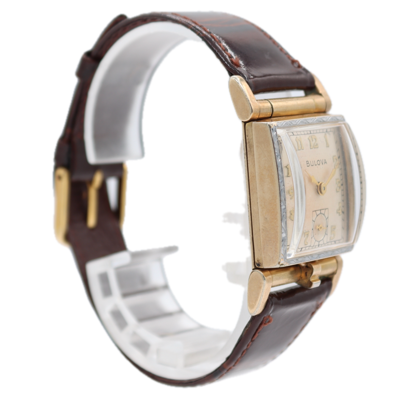 Vintage 22mm 1950 Bulova Photo Watch Men's Mechanical Wristwatch 8AC USA 10kRGP