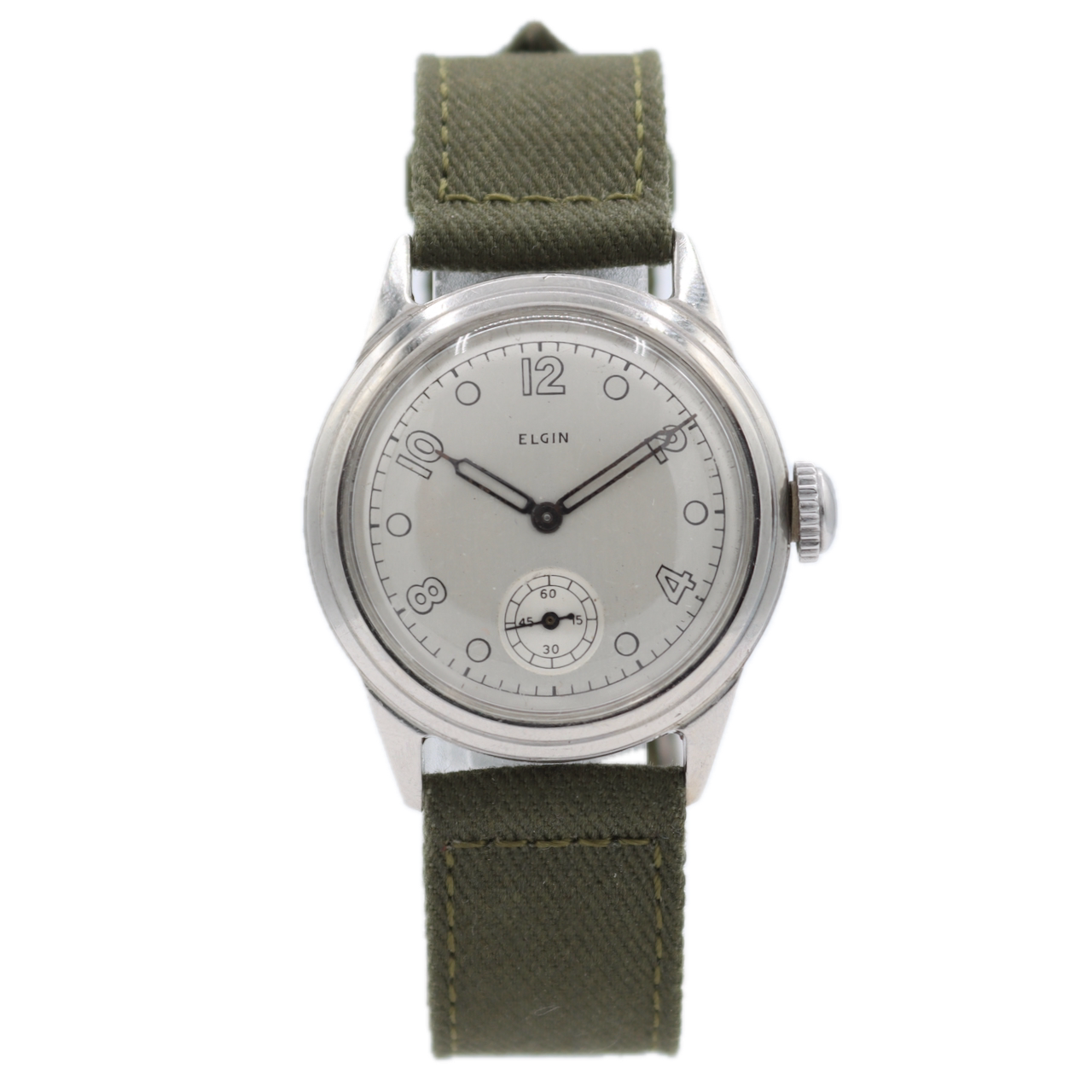 Vintage 1942 Elgin 6603 Service 15J Men's Mechanical Wristwatch 554 USA S.Steel