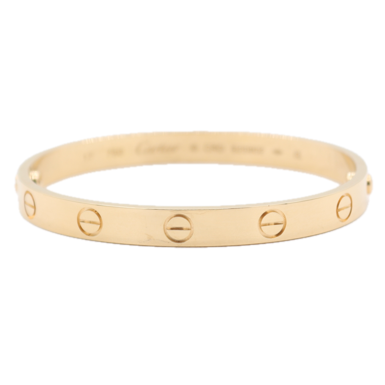 17cm Cartier LOVE Ladies Bracelet 18k Yellow Gold W/ Box and Gold Screw Driver