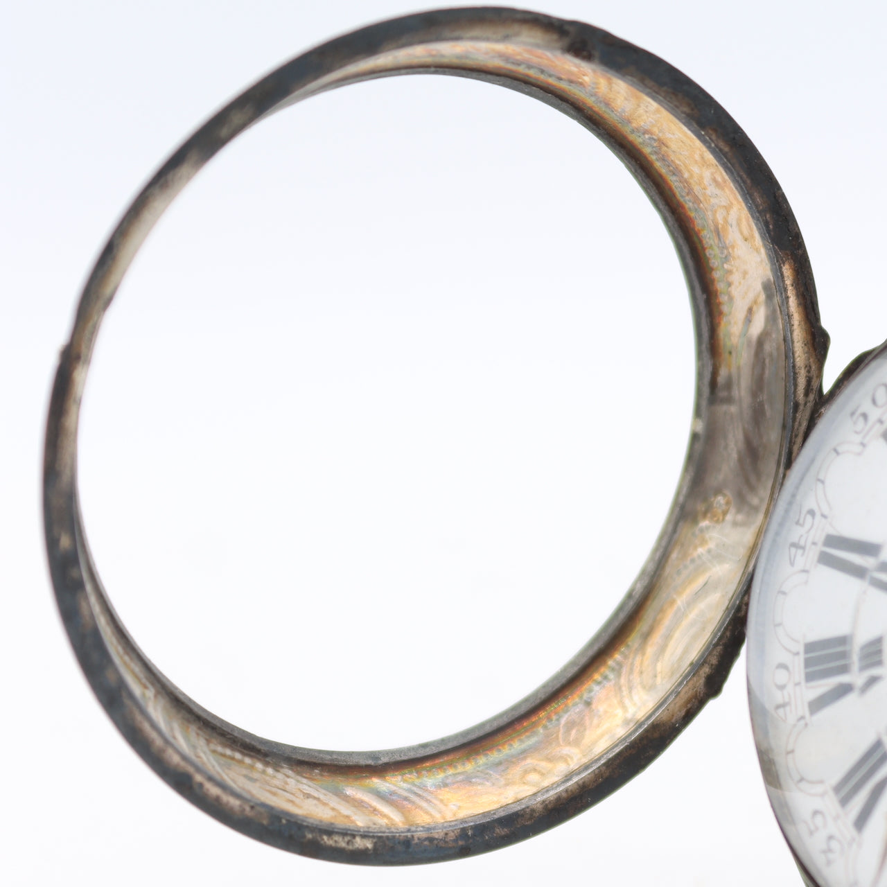 Antique Pamson Pair Case Key Wind Fusee Pocket Watch Repousse Sterling Silver