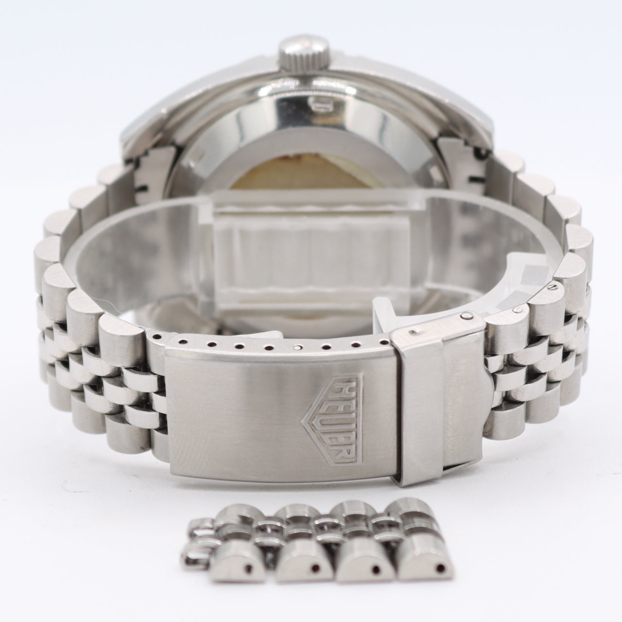 Vintage 42mm Heuer 1540 Skipper Date Men's Chronograph Wristwatch 15 Swiss Steel