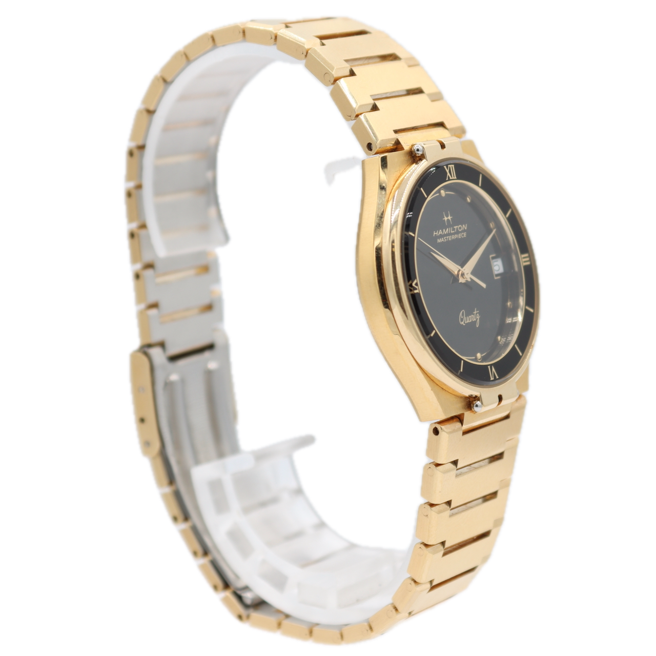 Vintage Hamilton Masterpiece Men's Quartz Wristwatch ETA 955.414 Swiss Gold Tone