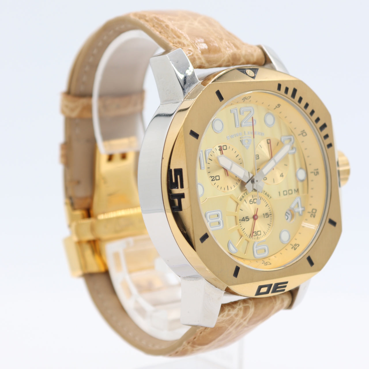 Swiss Legend Scubador Men's Quartz Wristwatch Swiss Two Tone Chronograph 100M