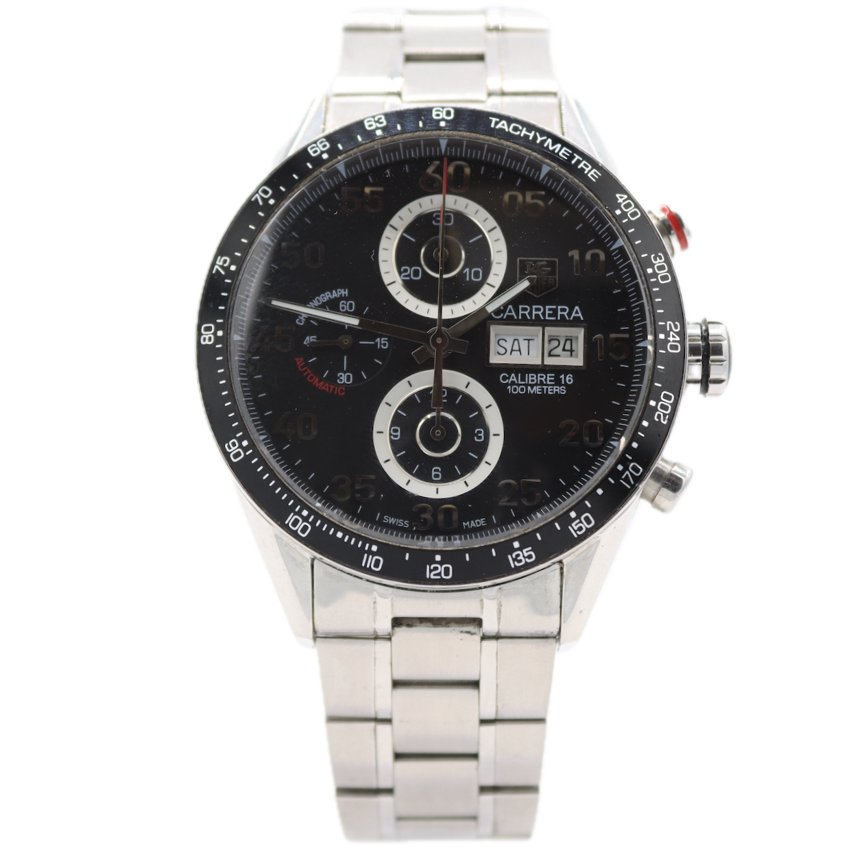 Tag Heuer CV2A10 Carrera Men's Automatic Wristwatch Calibre 16 Swiss Steel