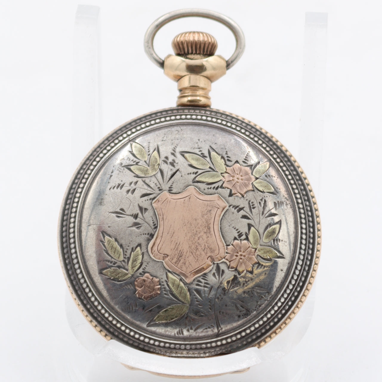 Antique 1900 Elgin Gilt Mechanical Hunter Pocket Watch 224 Sterling Silver
