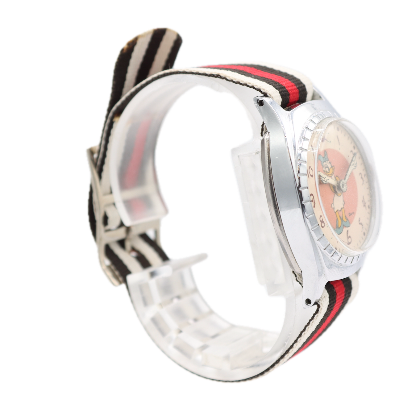 Vintage Walt Disney Daisy Duck Men's Mechanical Wristwatch USA Chrome Plated