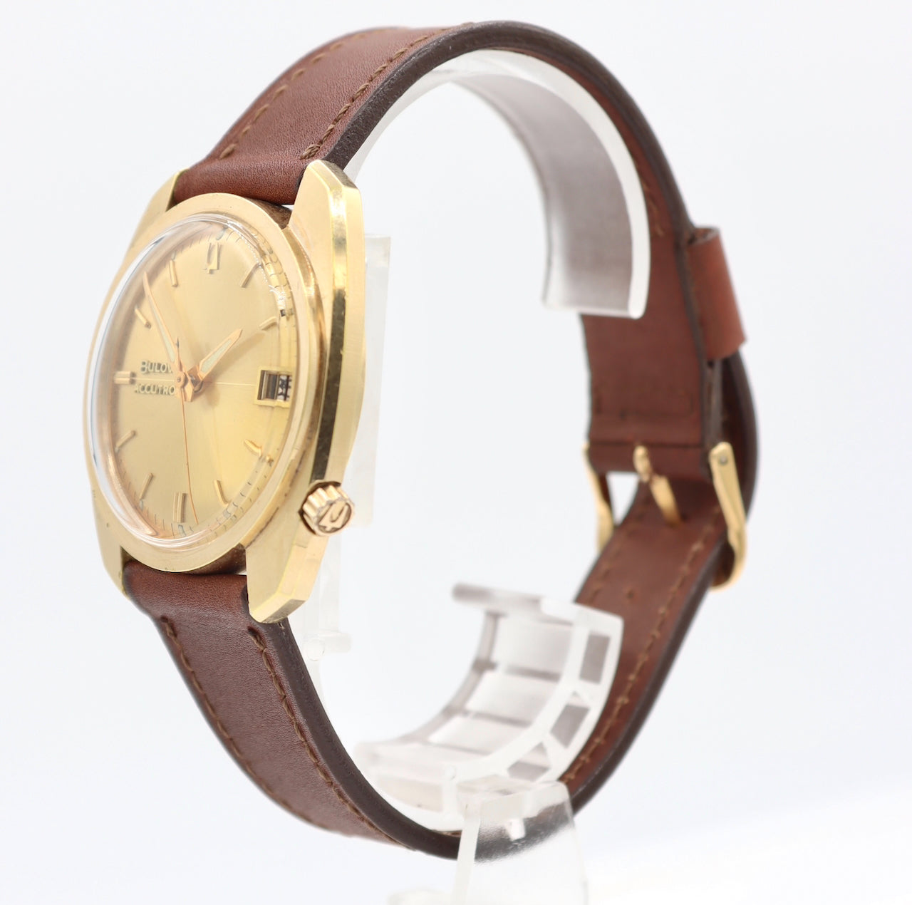 Vintage 36mm 1972 Accutron Men's Tuning Fork Wristwatch 218 USA Gold Plated