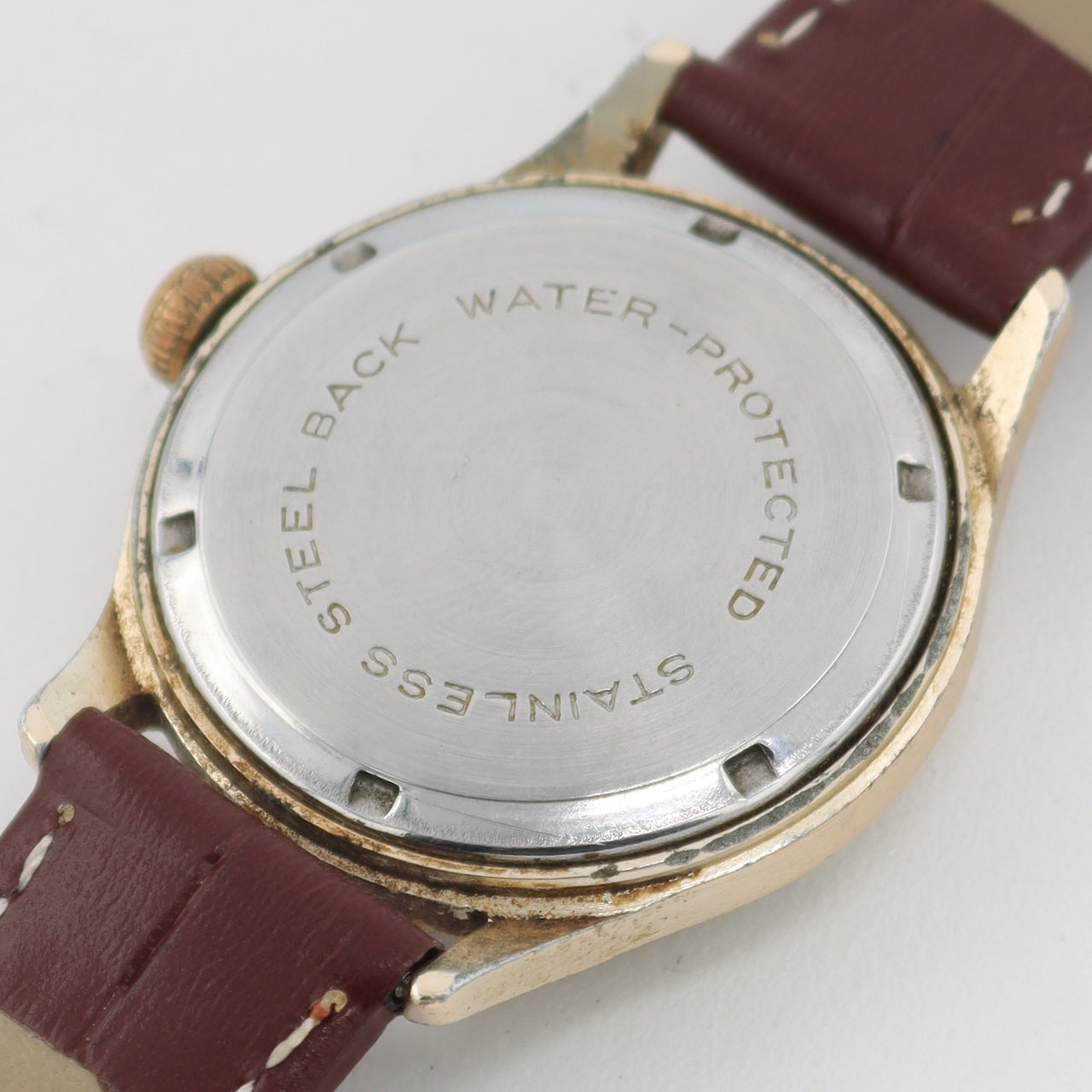 Vintage Delaware Reverse Tuxedo Men's Mechanical Wristwatch 1002 Swiss Gold Tone