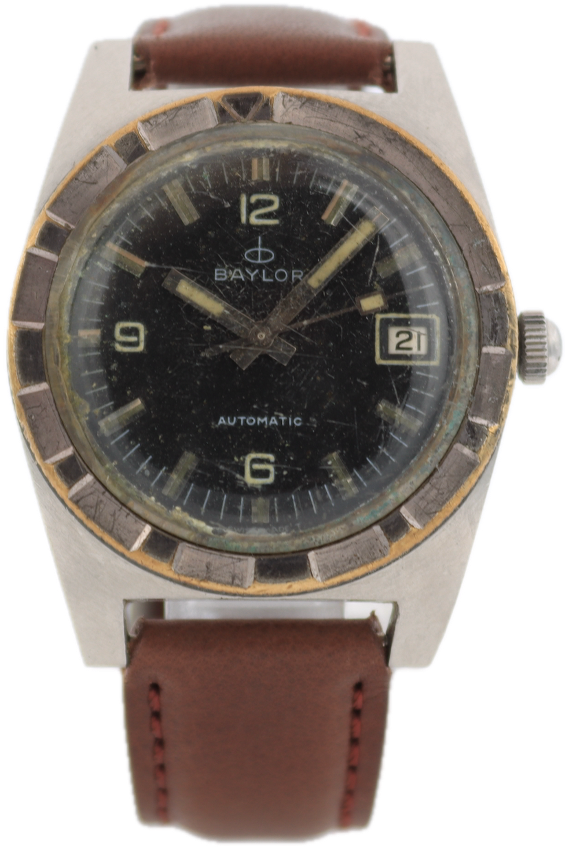 Vintage Baylor 10466 Diver Date Men's Automatic Wristwatch AS 1903 Swiss Steel