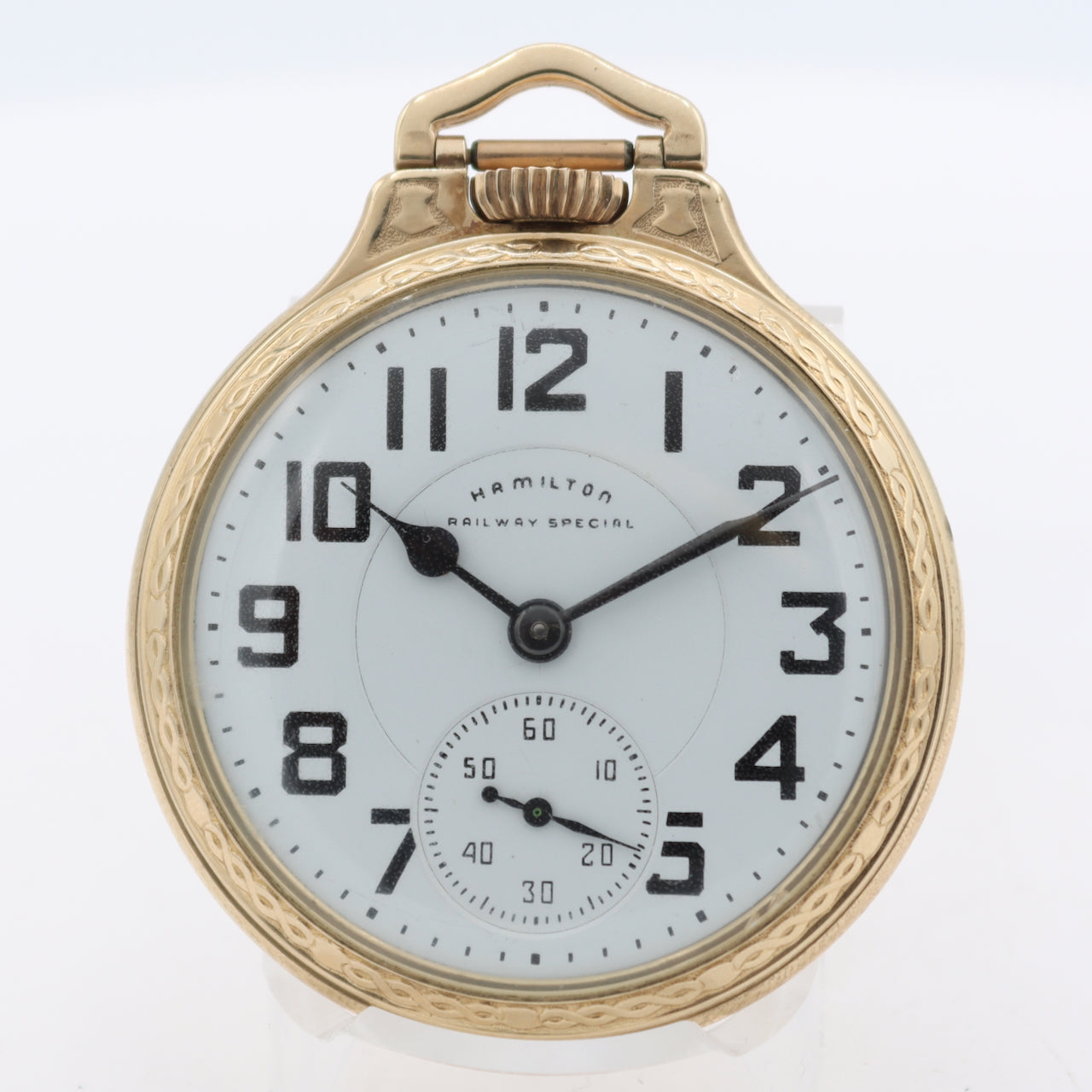 Antique 16s 1966 Hamilton 21 Jewel Pocket Watch 992B w Approval Card 10k GF
