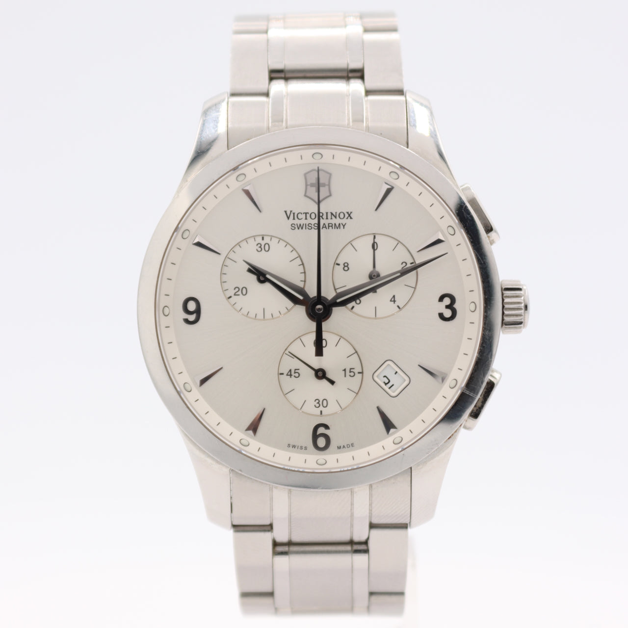 42mm Victorinox 249033 Alliance Men's Quartz Chronograph Wristwatch Steel W/Box