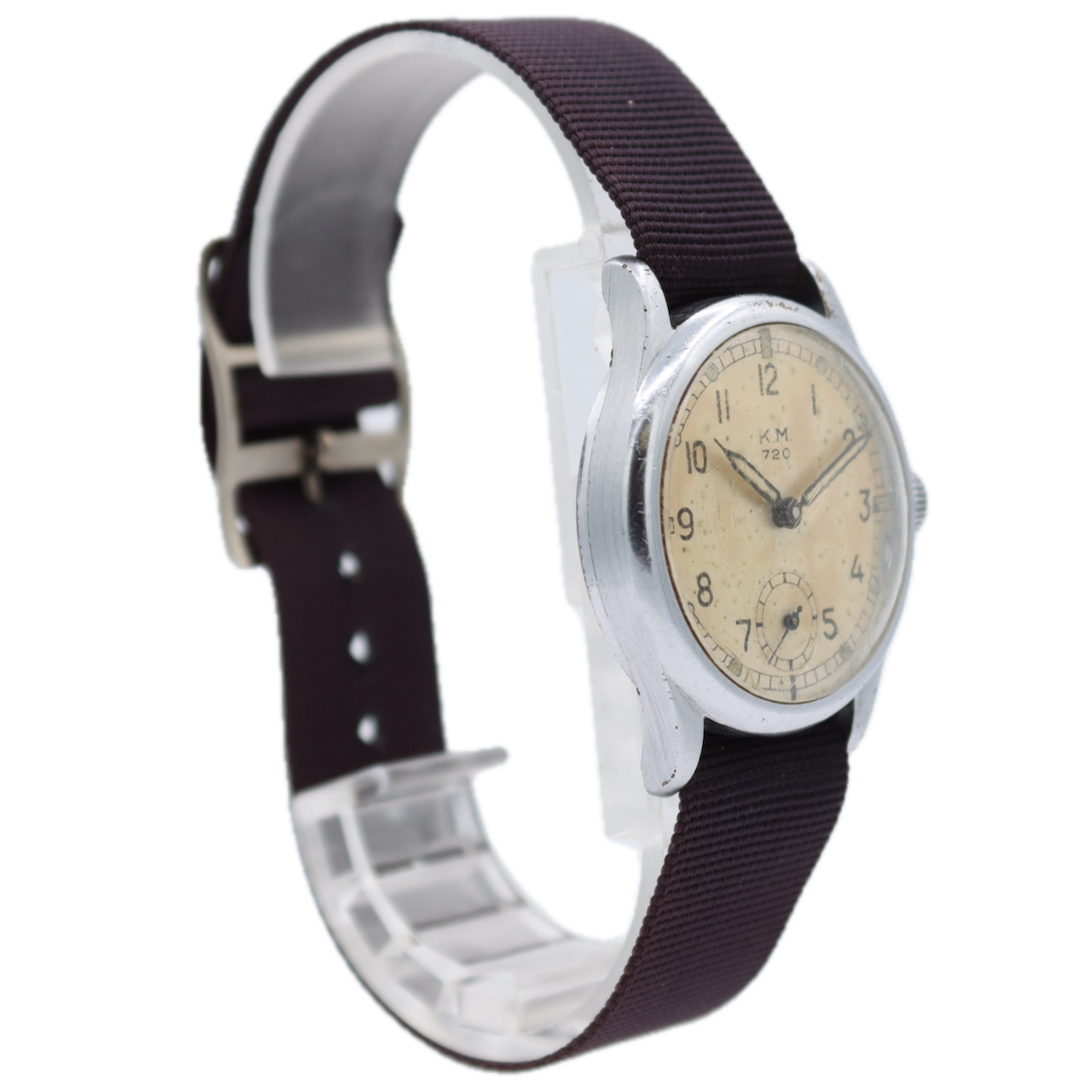 Vintage 32mm KM Festa KM 720 WW2 Men's Mechanical Wristwatch 720 Swiss Steel