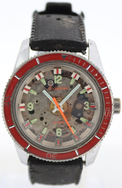 Vintage Lucerne 12623 Skeletonized Diver Men's Mechanical Wristwatch S