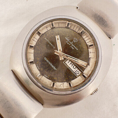 Vintage Jules Jurgensen Spaceleader Men's Automatic Wristwatch Steel w Band