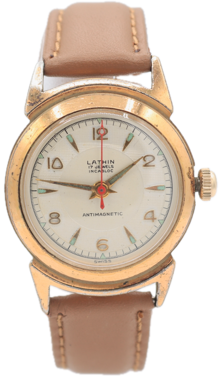 Vintage Lathin Scarab Lugs Men's Mechanical Wristwatch 1187/94 Swiss Made