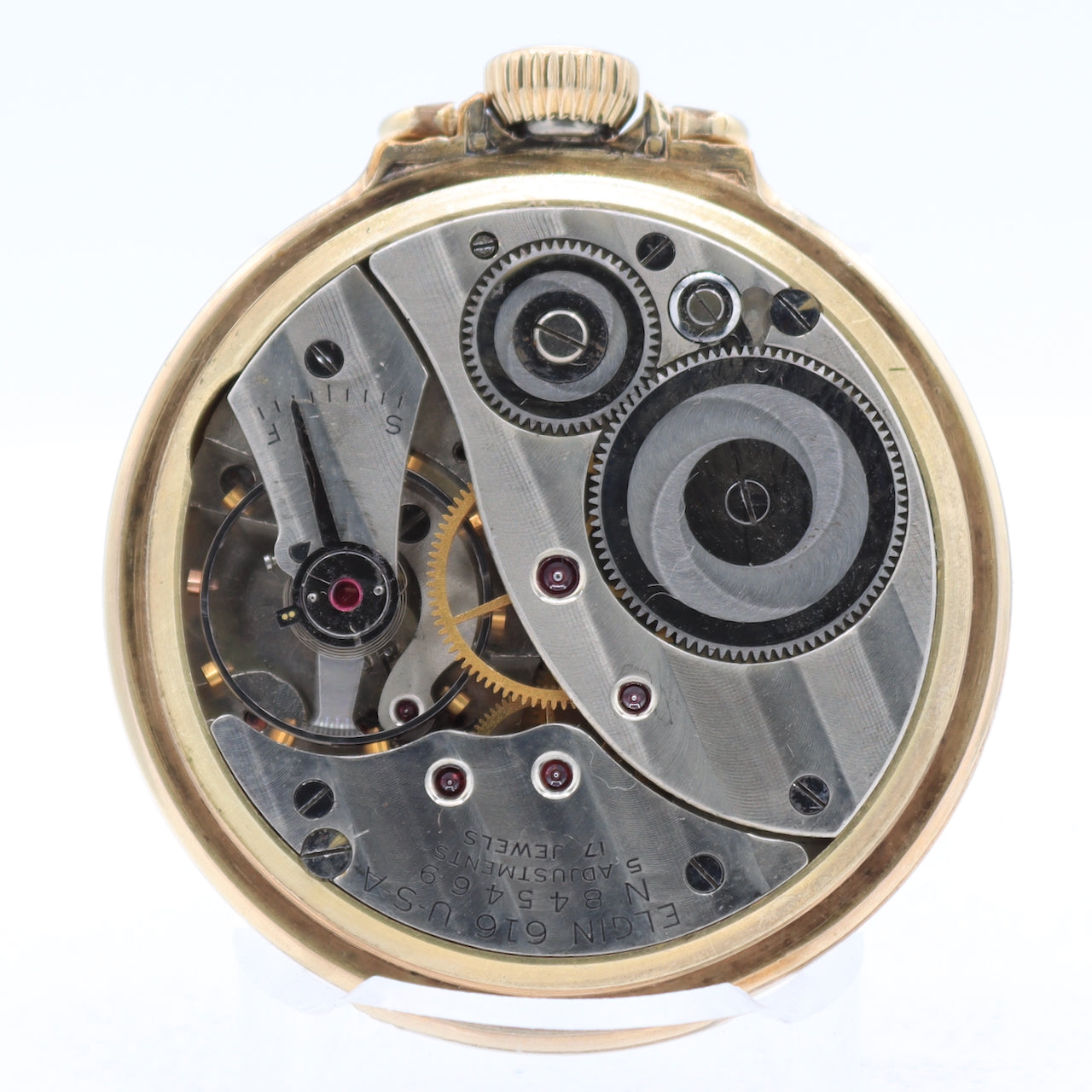 Antique 16 Size Elgin 17 Jewel Mechanical Pocket Watch 616 10k RGP USA