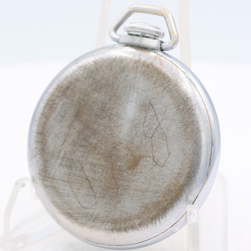 Vintage 16s Sentinel Secometer Mechanical Pocket Watch Chrome Plated USA