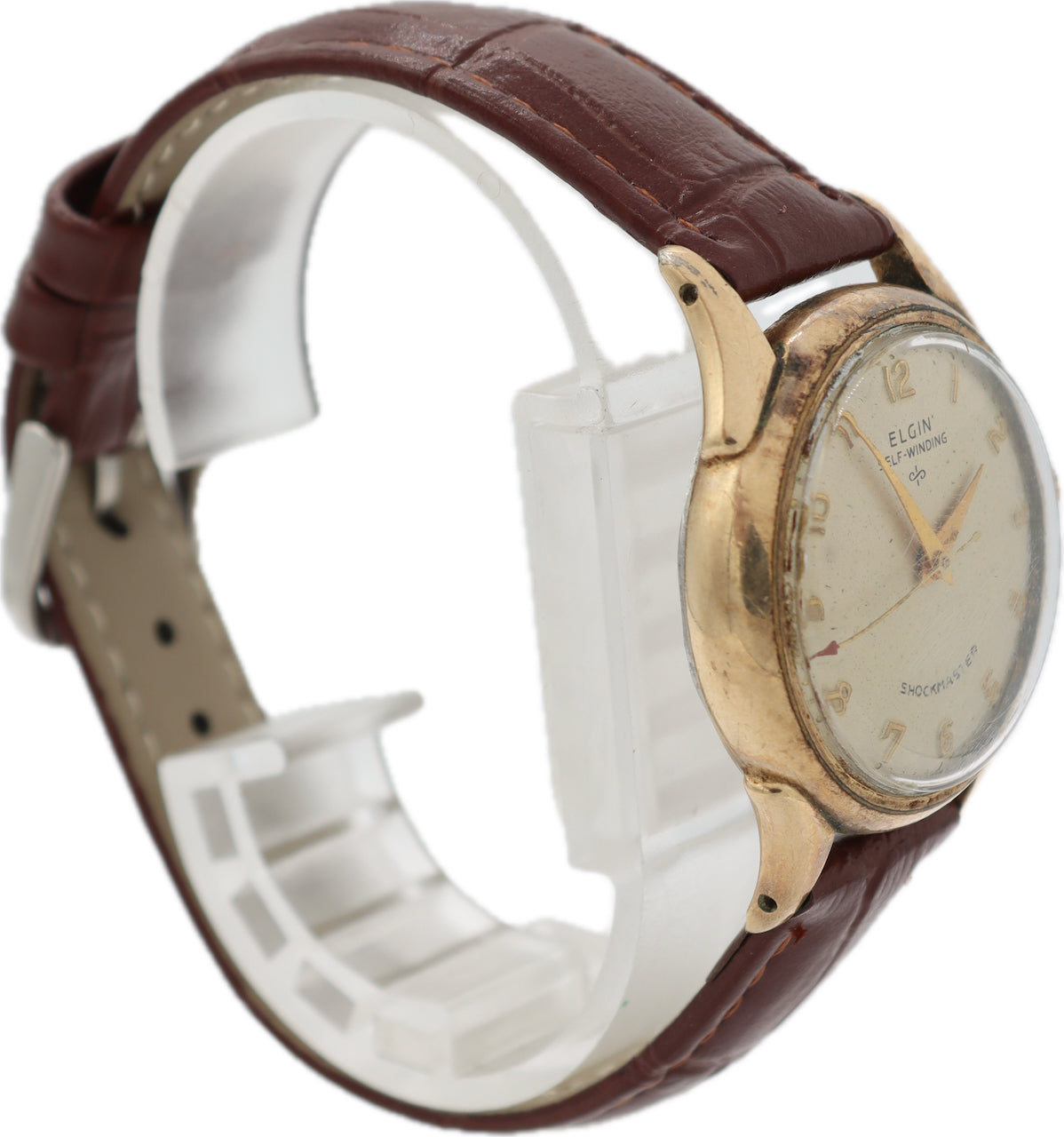 Vintage 31mm Elgin 6829 Shockmaster Men's Automatic Wristwatch 643 Gold Plated