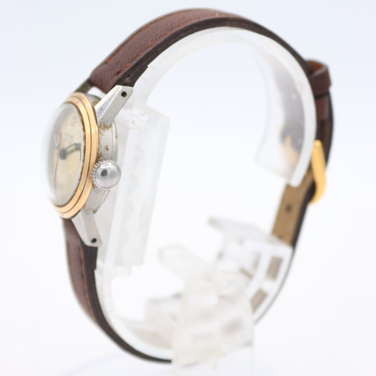 Vintage Gruen Veri-thin Two Tone Ladies Mechanical Wristwatch 210 Gold Plated