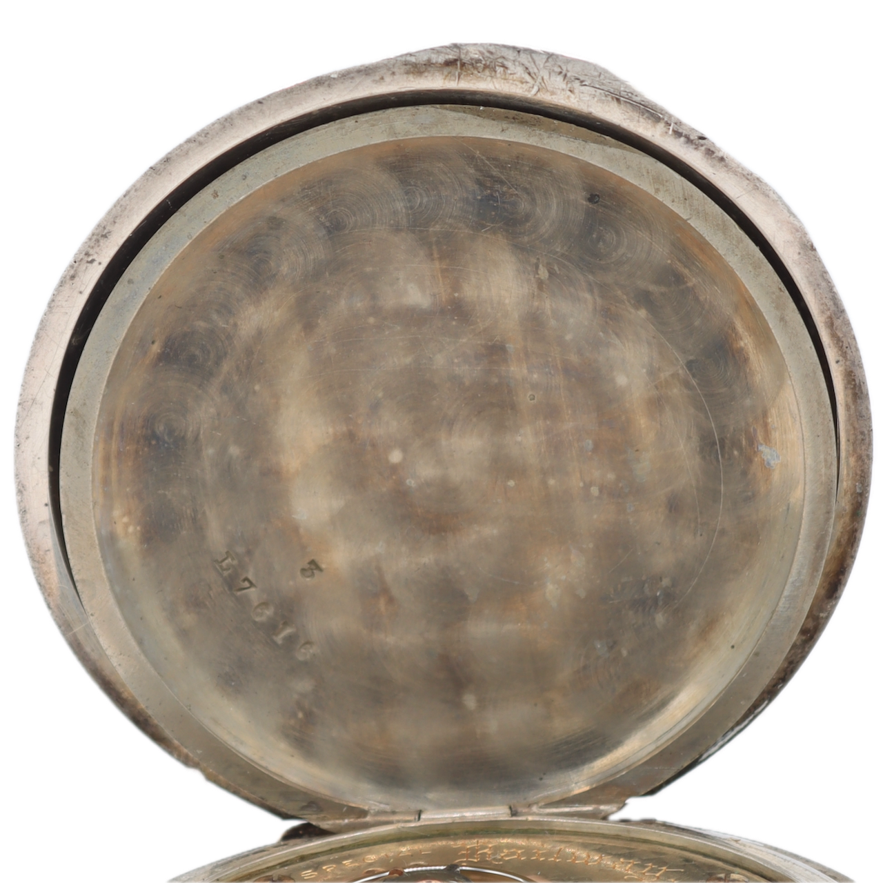 Antique 18s 1898 Hampden Floral Railroad Pocket Watch Coin Silver USA