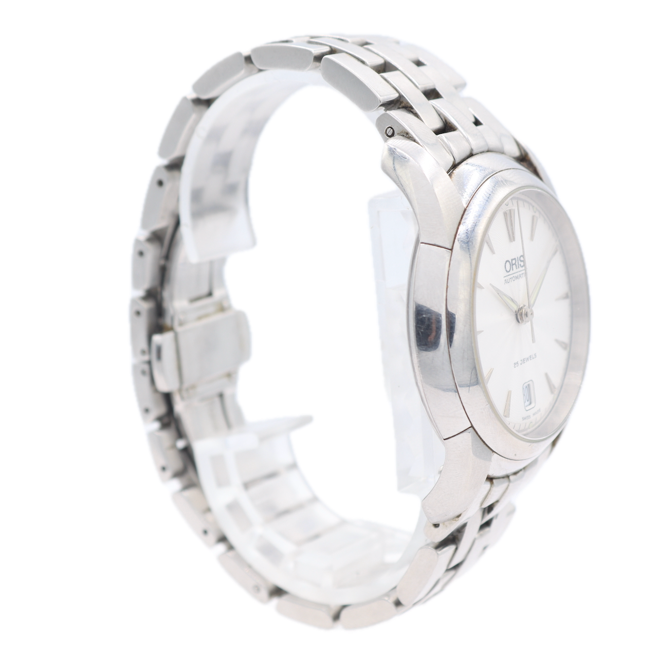 Oris 7544 Artelier White Sunburst Men's Automatic Wristwatch 633 Swiss Steel