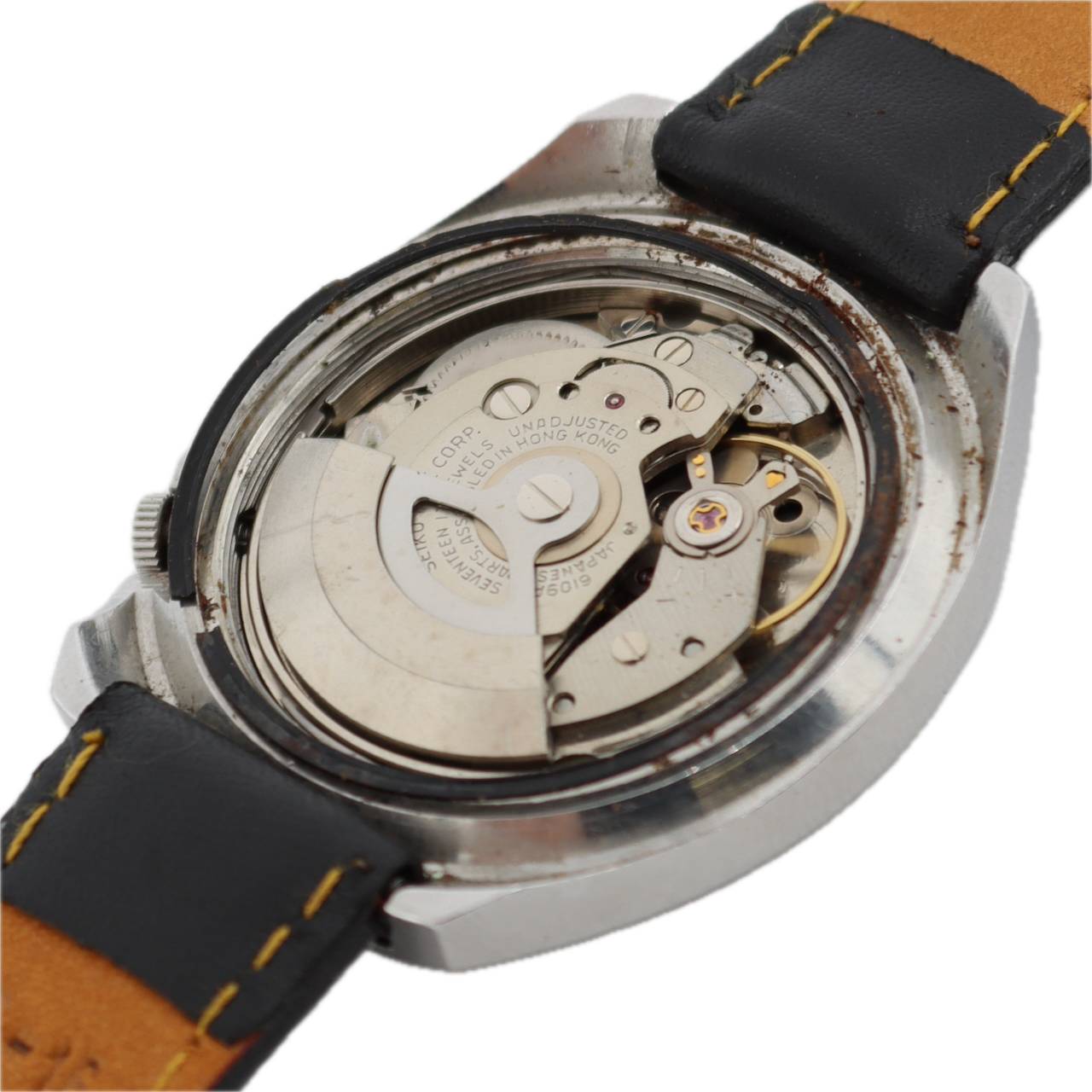 Vintage 38mm Seiko 6109-8029-P Day Date Men's Automatic Wristwatch Japan Steel