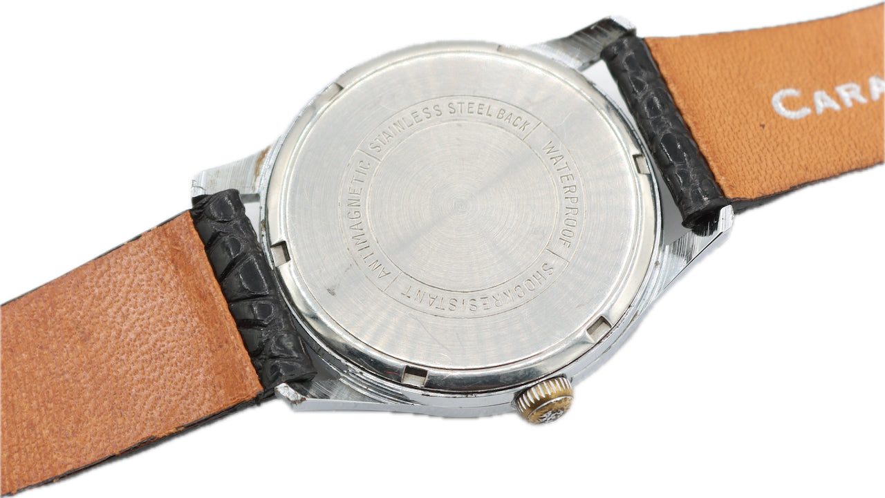 Vintage 33mm Helbros Men's Mechanical Wristwatch Lorsa P72 France Chrome Plated