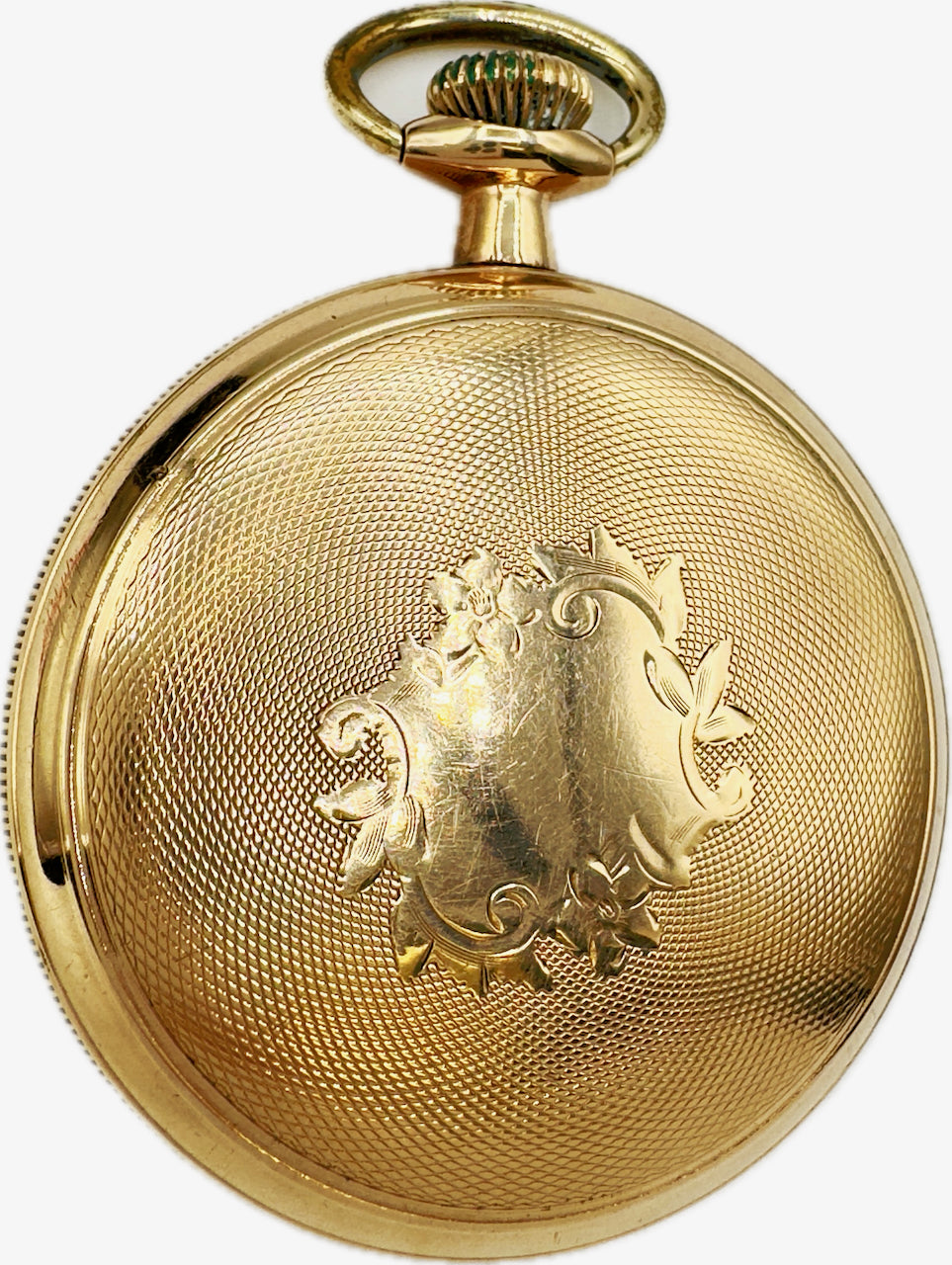 Antique 16 Size Elgin Pocket Watch Grade 387 Gold Filled w Guilloche Finish
