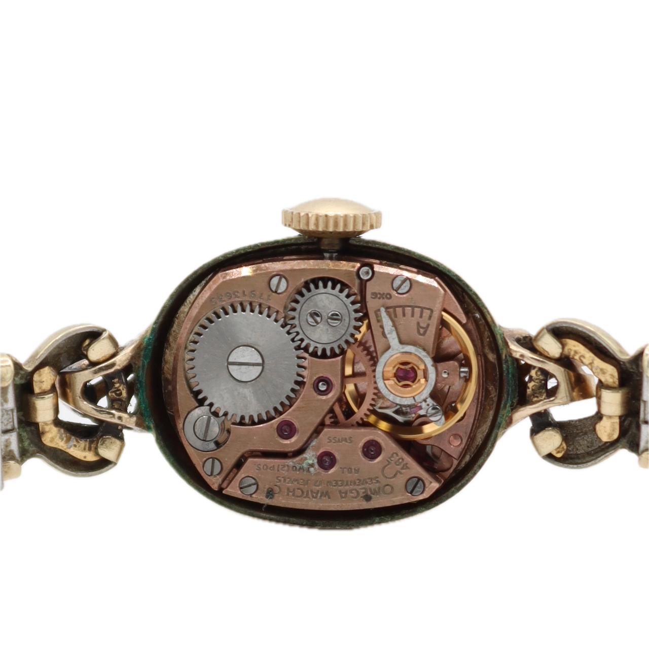 Vintage 1960 Omega A5278 Cocktail Ladies Mechanical Wristwatch 483 Swiss 14k GF