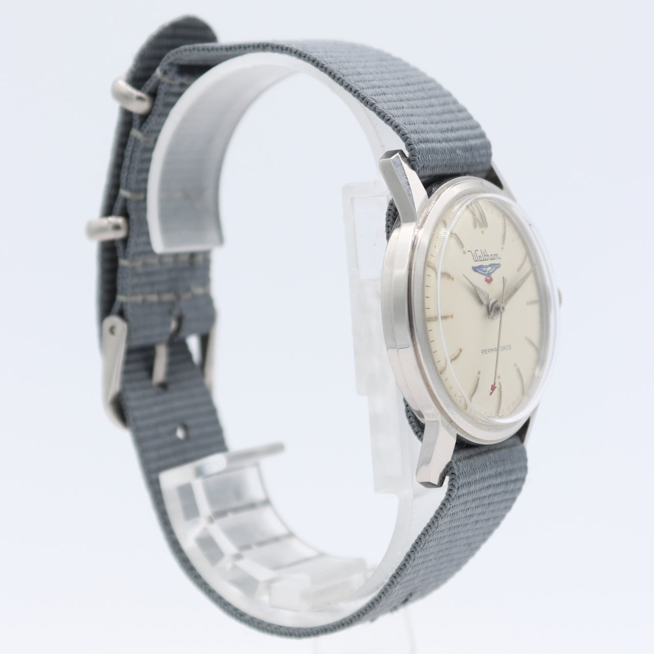 Vintage 33.5mm Waltham Permaforce Flying Eagle Men's Mechanical Wristwatch Steel