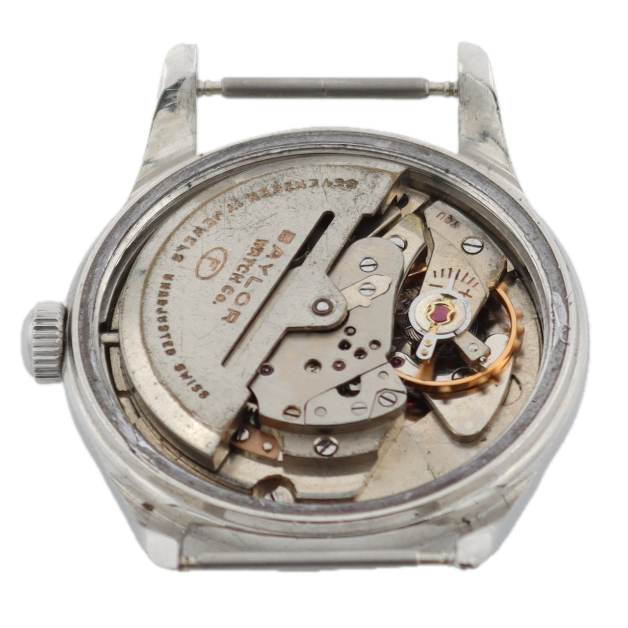 Vintage 32mm Hallmark Military Style Men's Automatic Wristwatch Steel Bumper