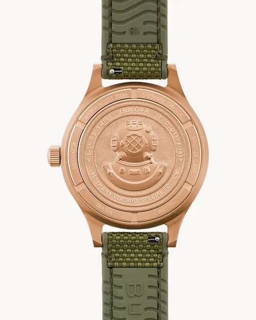 41mm Bulova 98A324 Mil-Ships Green & Bronze Men's Automatic Wristwatch Bronze