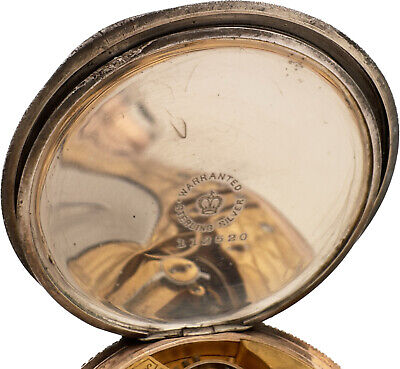 Antique 16S Plymouth Hunter Pocket Watch 171 Sterling Multi Color&Tri-Color Gilt
