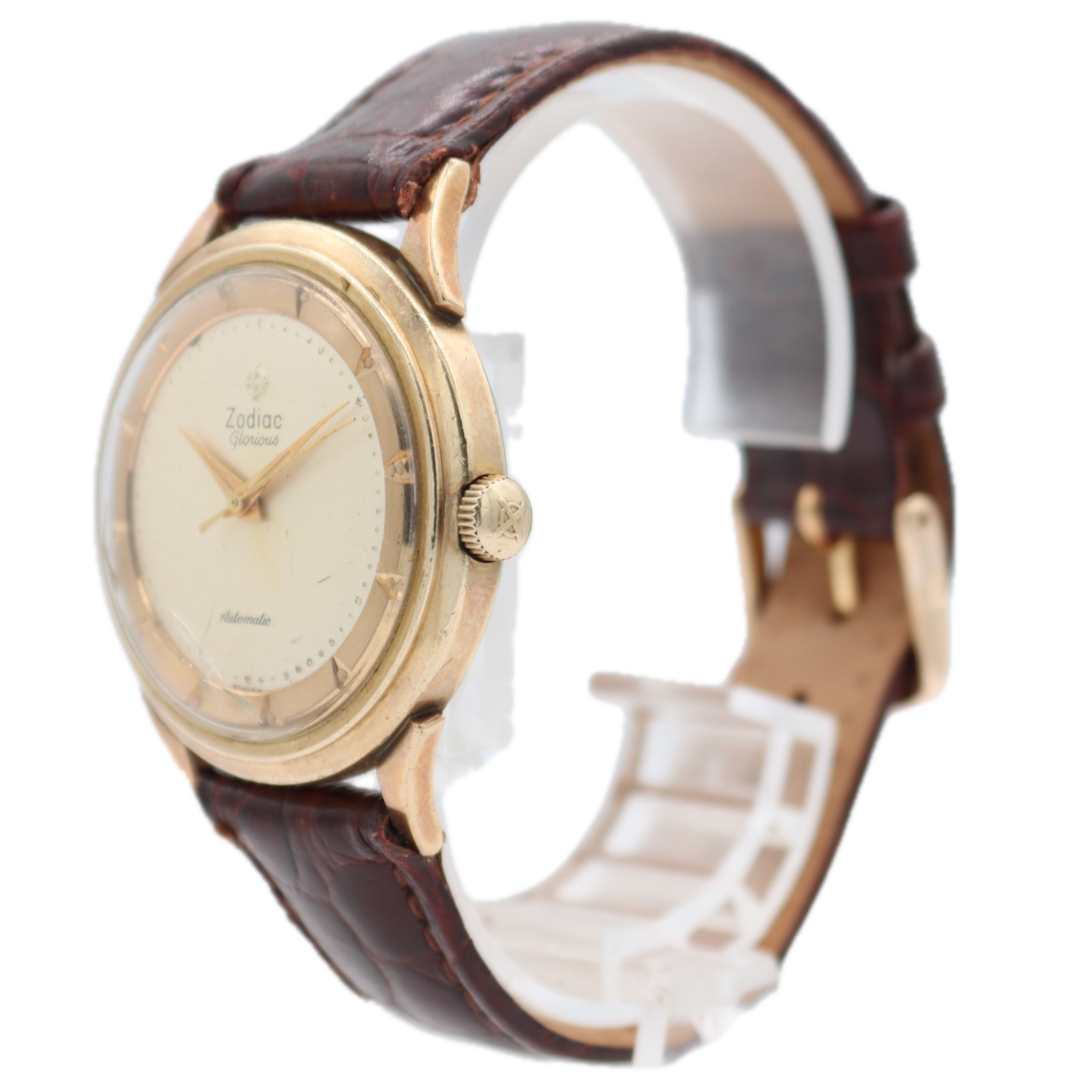 Vintage Zodiac Glorious Men's Automatic Wristwatch A.Schild 1424N Swiss 10k GF