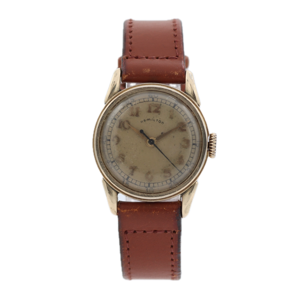 Vintage 29mm Hamilton Secometer Men's MechanicalWristwatch 987S 10k Gold Filled