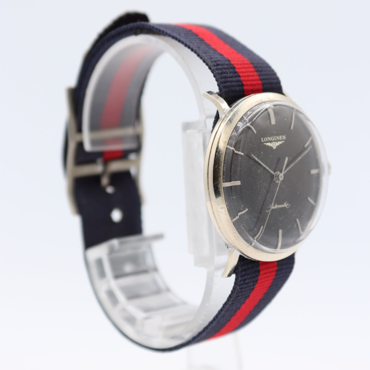 Vintage 1957 Longines 1023 Dark Brown Dial Men's Automatic Wristwatch 19AS Swiss