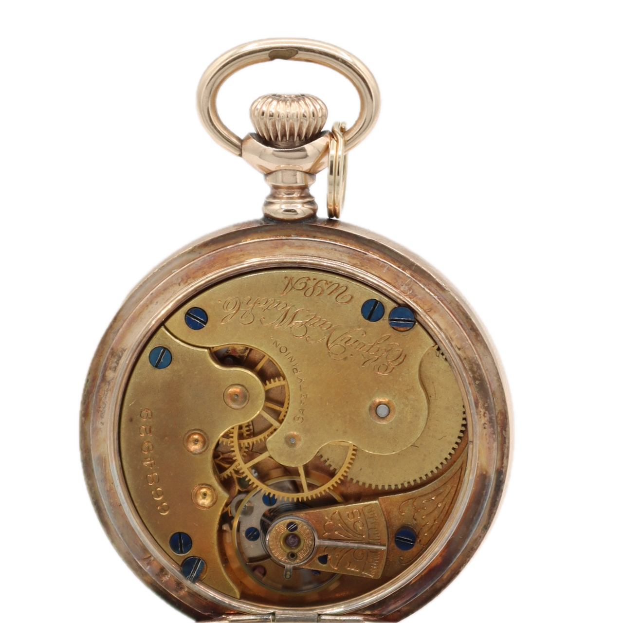 Antique 0s Elgin Green Multicolor Hunter Pocket Watch 109 Tricolor Gold Filled