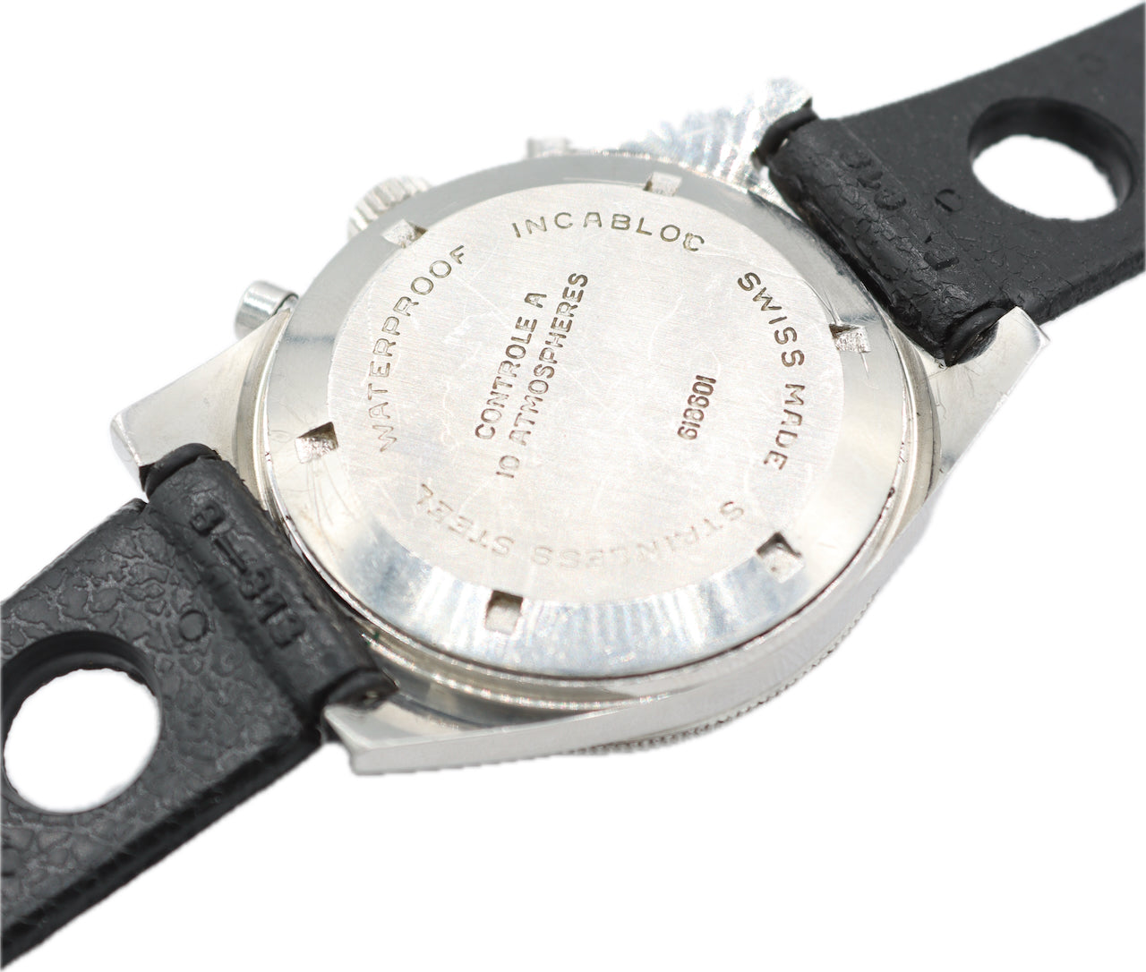 Vintage 36mm Alpha Skin Diver Men's Mechanical Wristwatch Valjoux 92 Steel