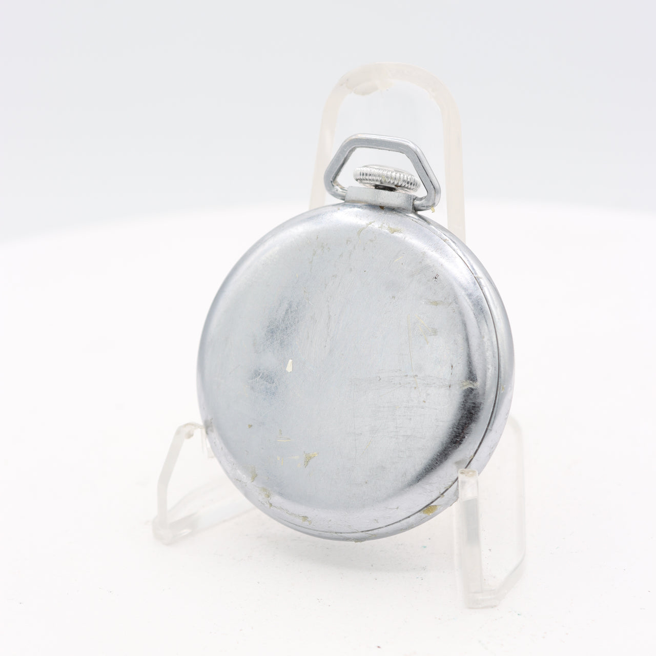 Antique 50.5mm Sentinel Secometer Open Face Pocket Watch Chrome PlatedUSA