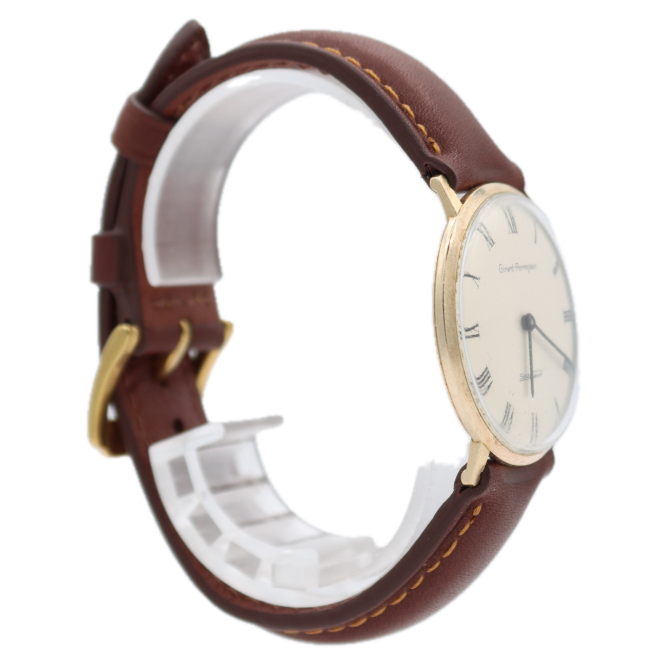 Vintage 33mm Girard Perregaux Sea Hawk Men's Mechanical Wristwatch Swiss 10k GF