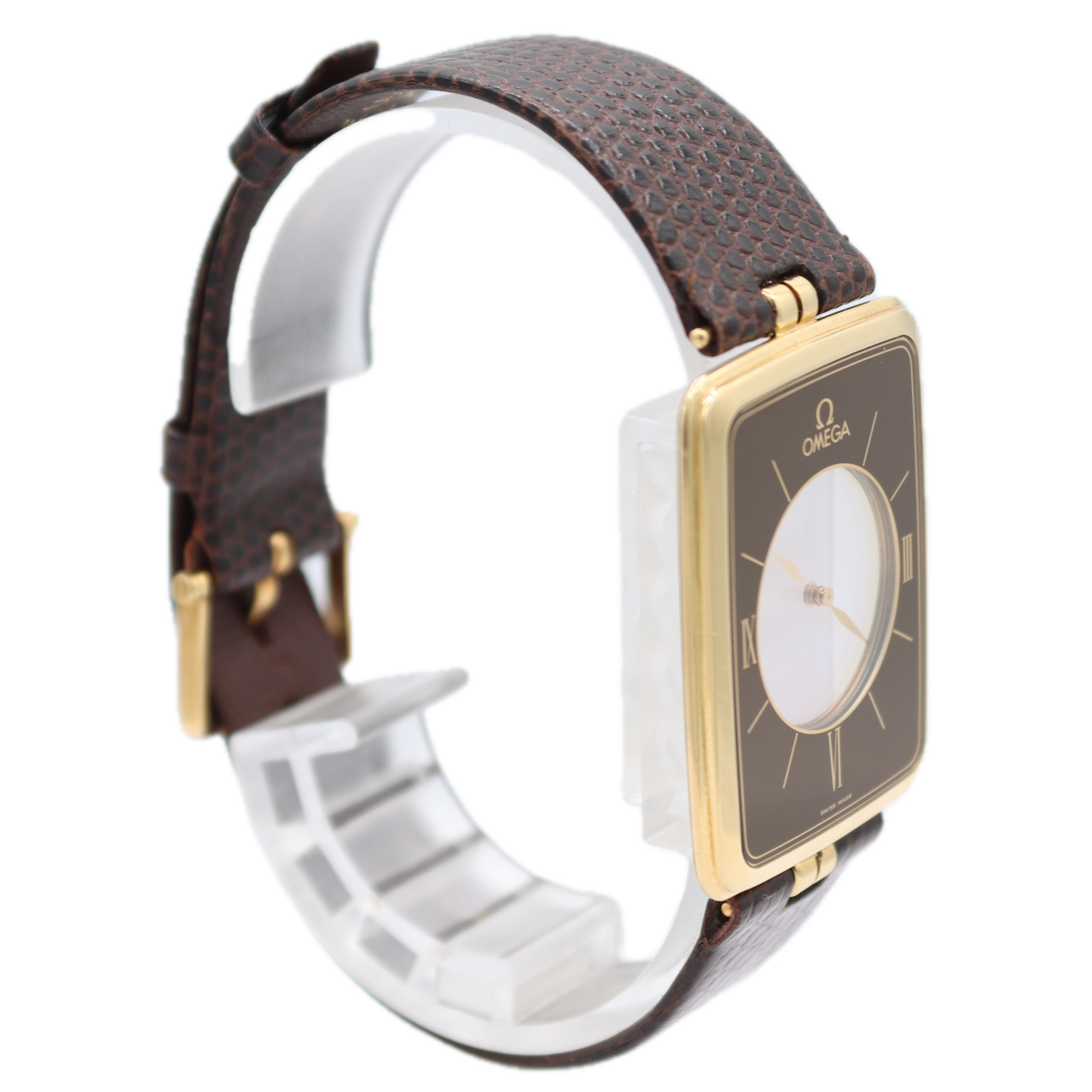 Vintage 28mm Omega La Magique Men's Quartz Wristwatch 18k Gold Scarface