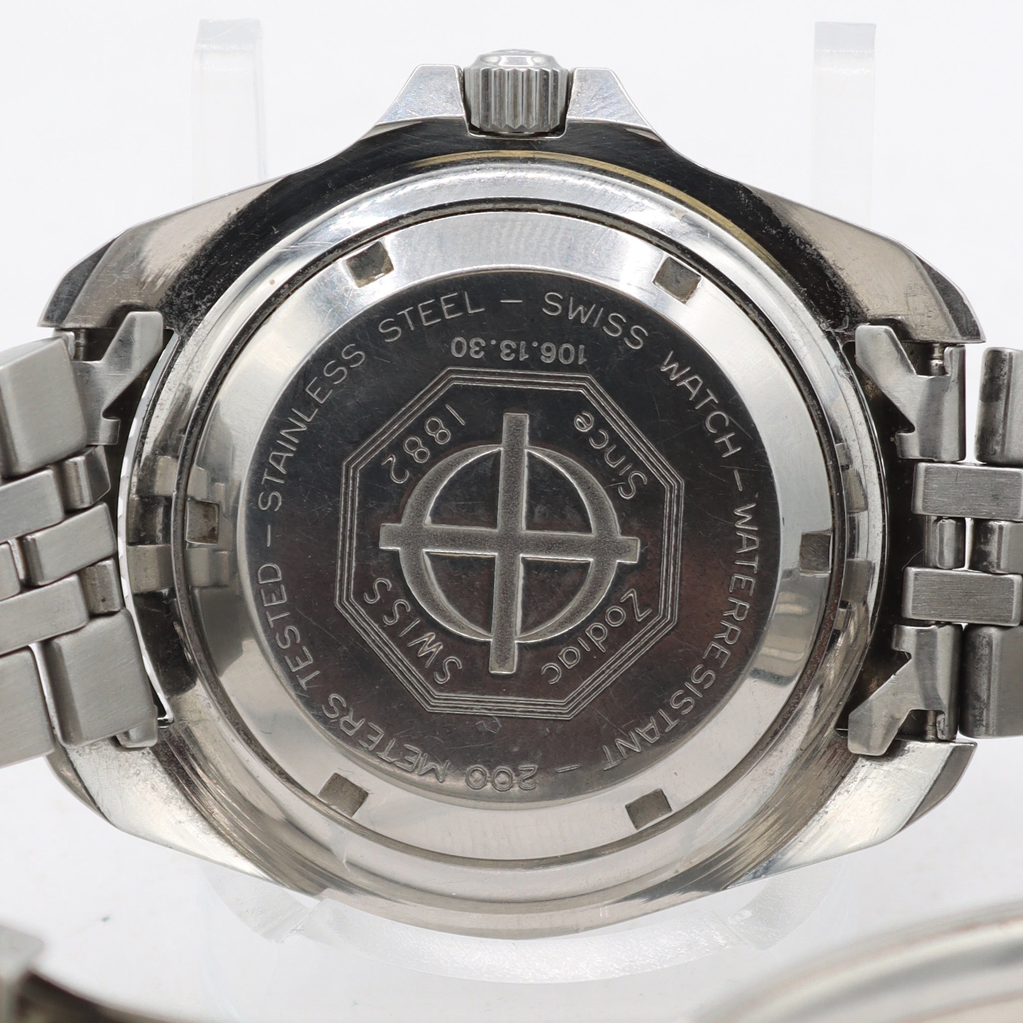 Vintage 42mm Zodiac 106.13.30 Red Dot Men's Automatic Wristwatch 2824-2 Steel