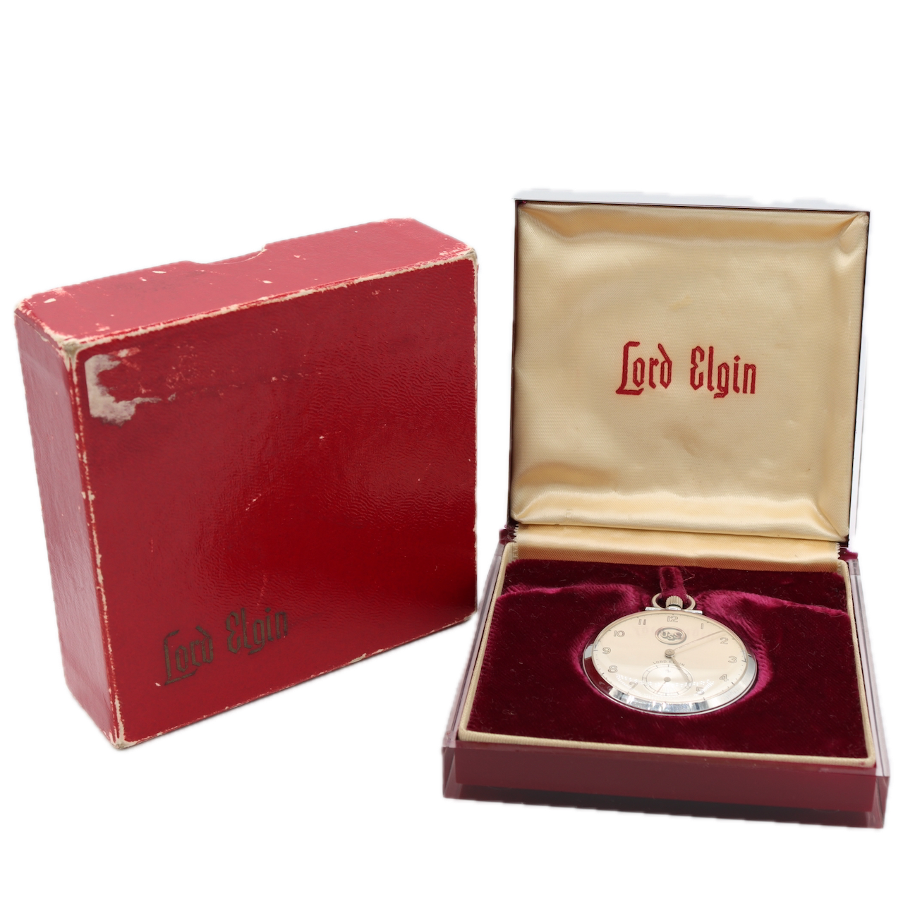 Vintage 1952 Lord Elgin US Steel Award Mechanical Pocket Watch 543 w Box Steel