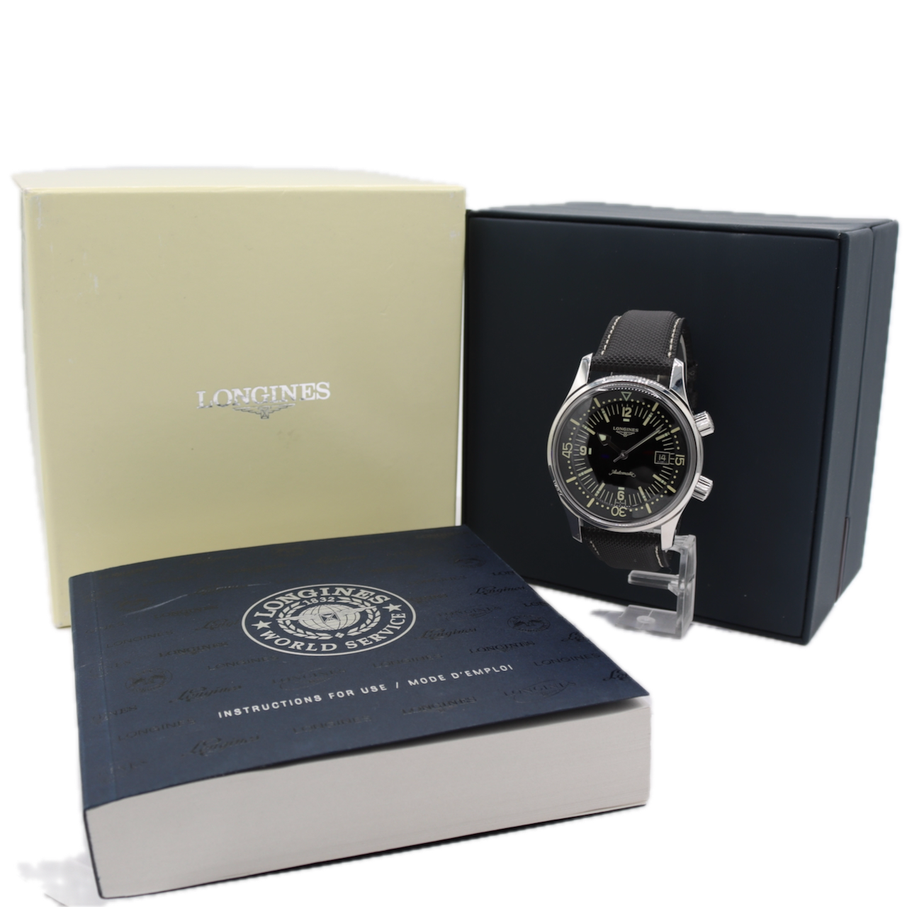 42mm Longines L3.774.4.50.0 Legend Diver Men's Automatic Wristwatch Swiss Steel