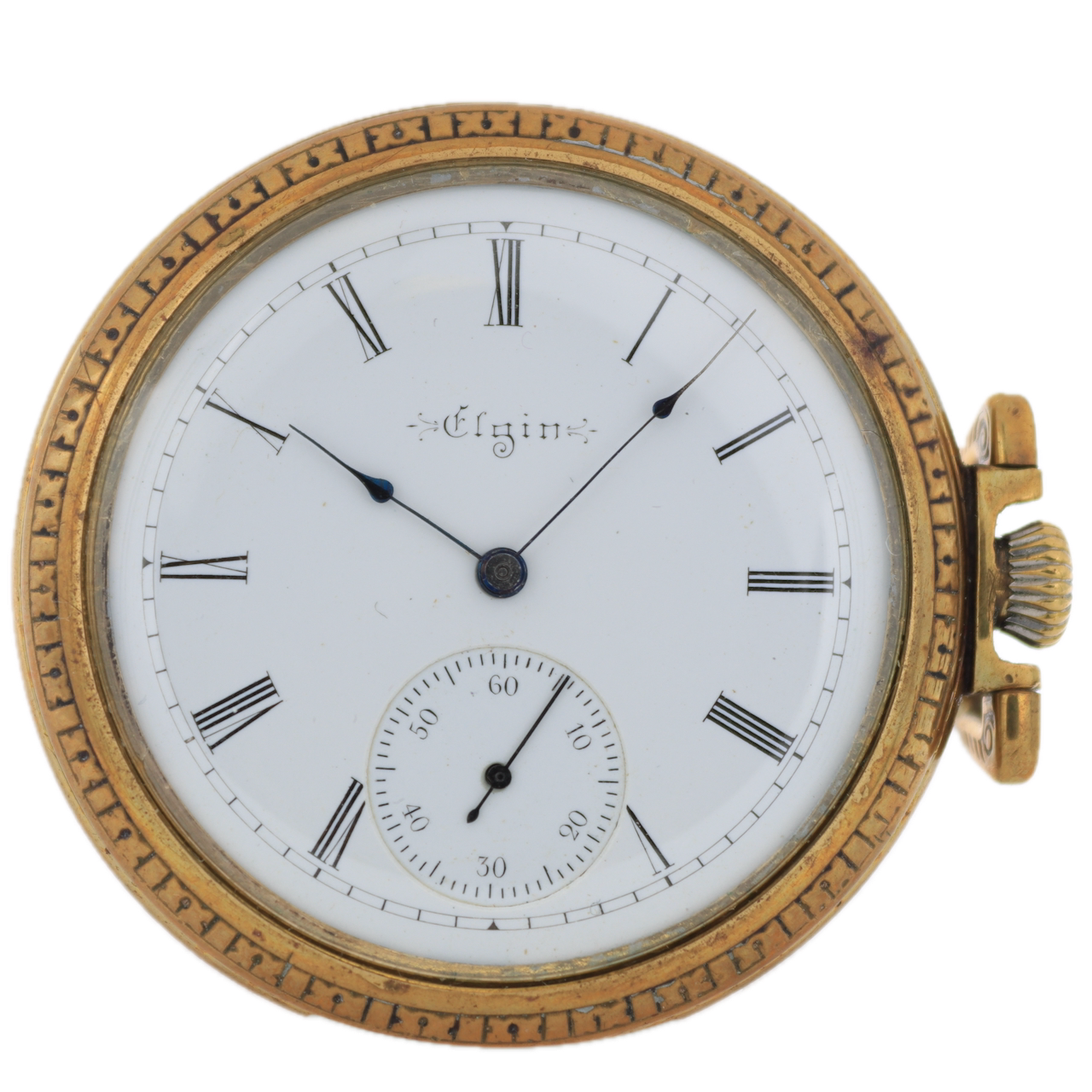 Antique 16 Size Elgin 15 Jewel Mechanical Pocket Watch 152 Gold Tone Running